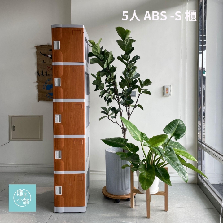 5人 ABS櫃- S 木紋門板- 密碼鎖櫃